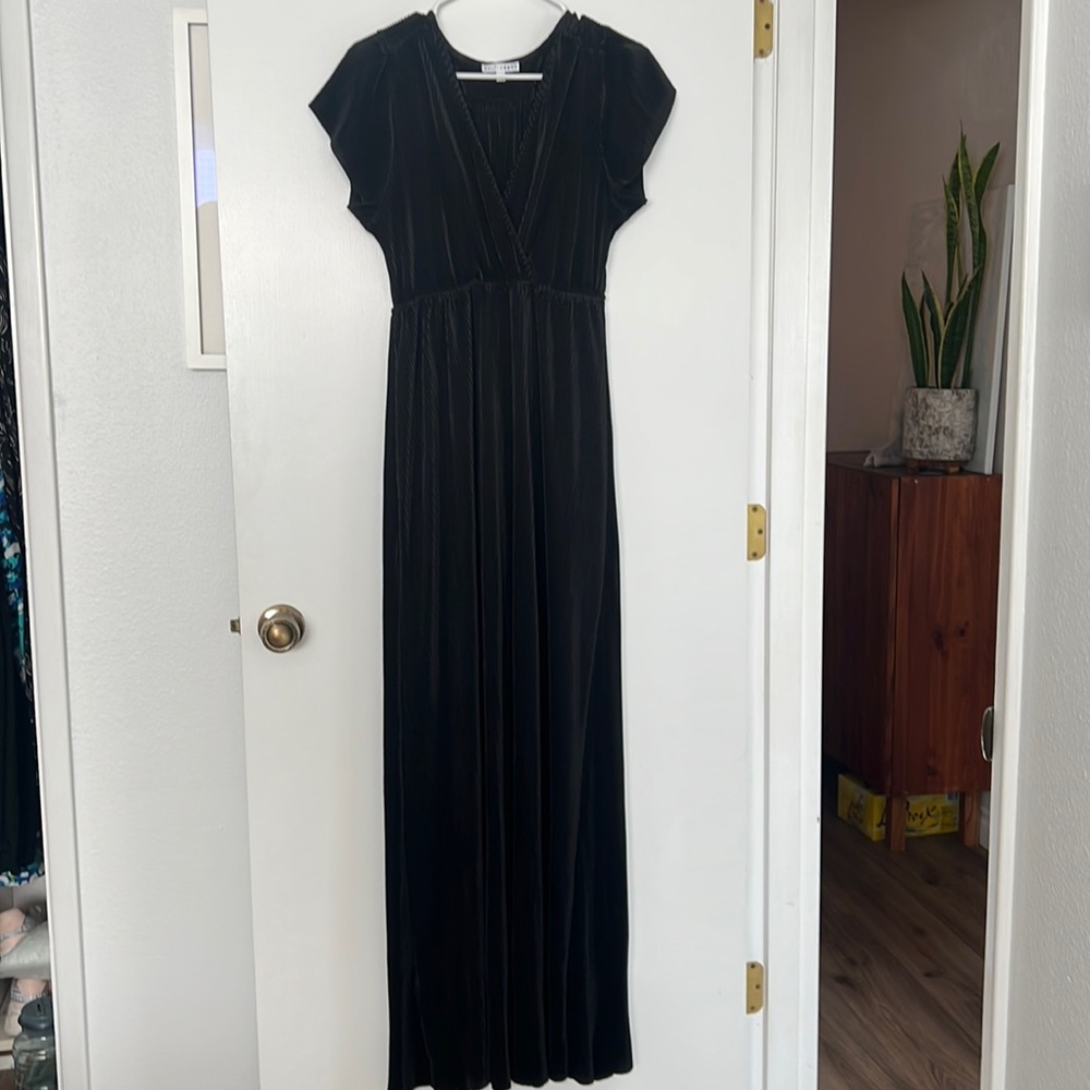 Baltic Born black v neck floor length dress